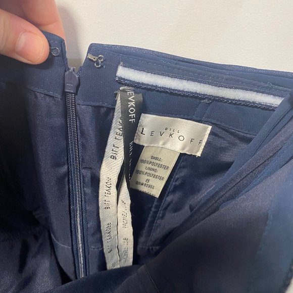 Navy chiffon Bill Levkoff gown - Picture 4 of 6